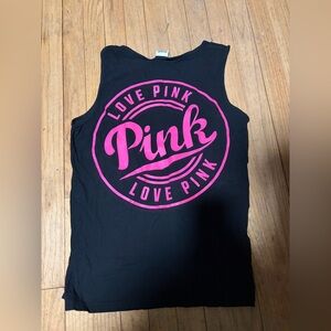 Victoria's Secret Black Tank Top with Pink Logo